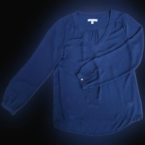 Banana Republic V Neck Long Sleeve Navy Shirt